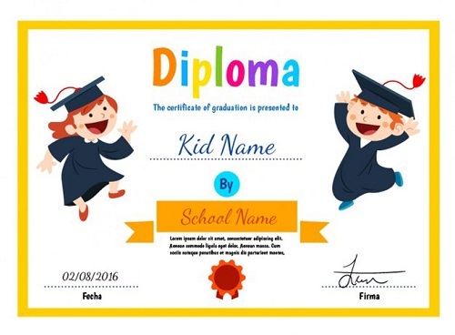 diploma escolar divertido